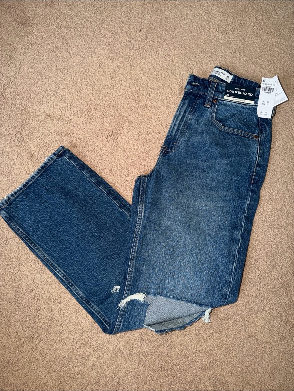 Abercrombie & Fitch Women's Straight-Leg Jeans in Dark Blue